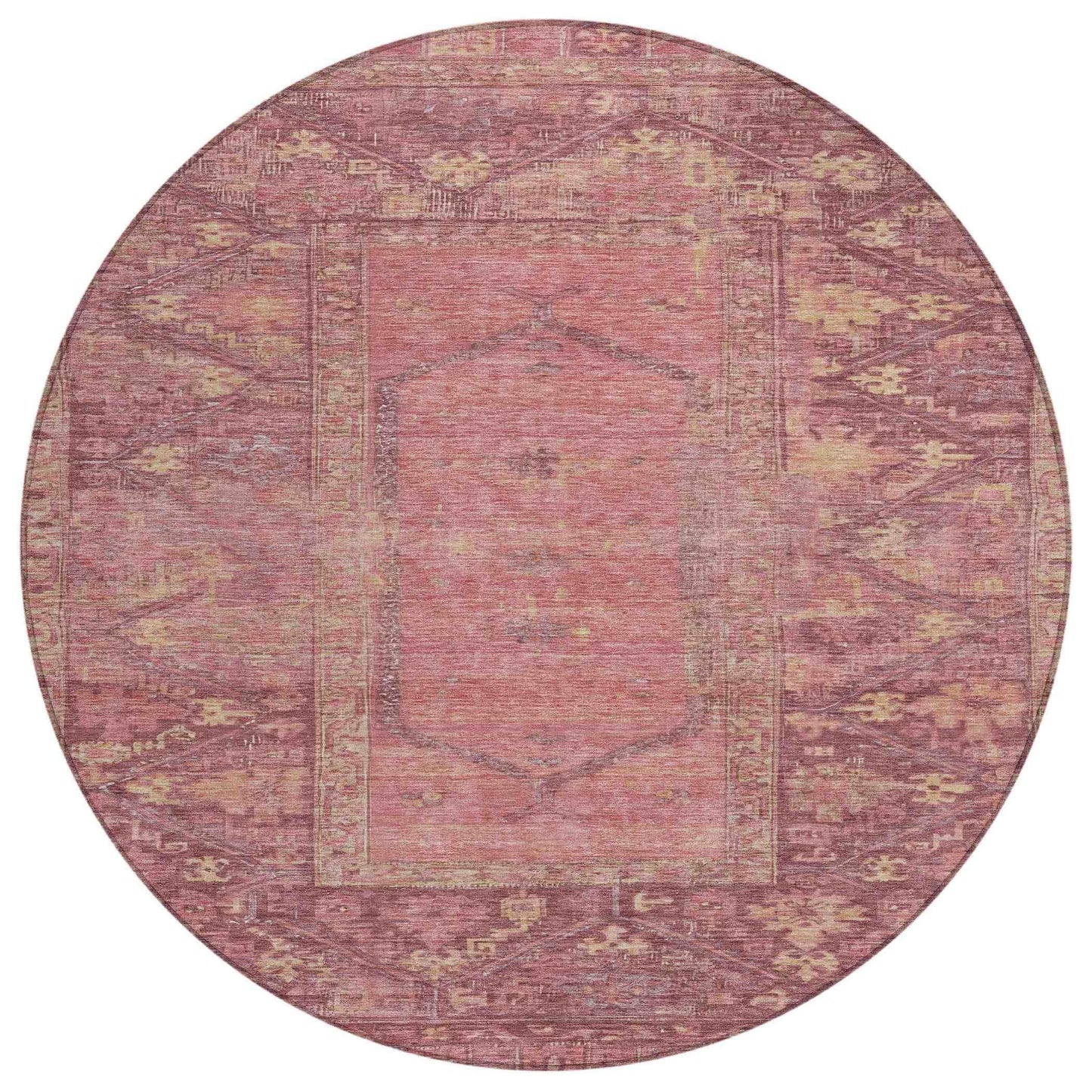 Haelaris Pink Washable Indoor-Outdoor Rug