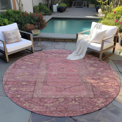Haelaris Pink Washable Indoor-Outdoor Rug