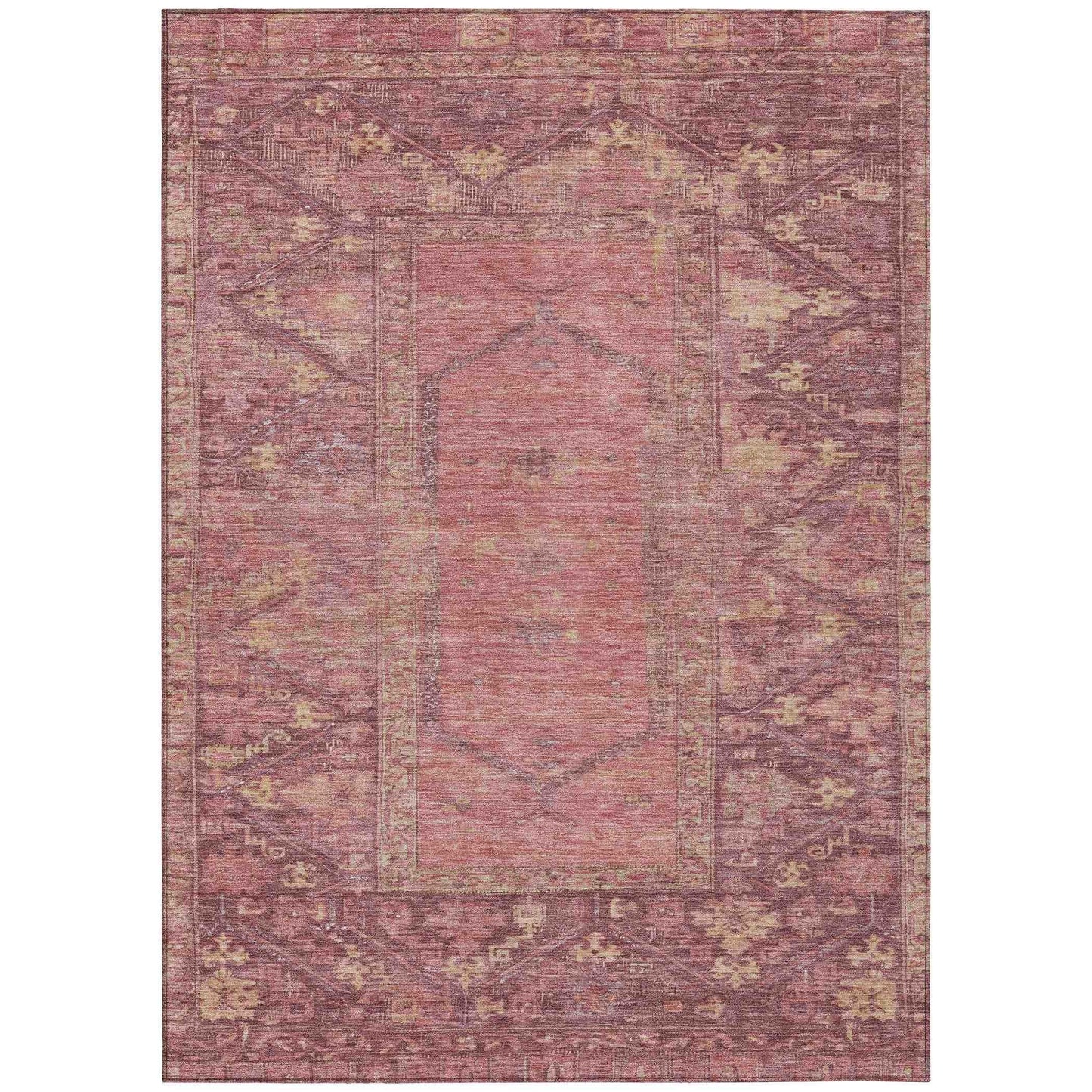 Haelaris Pink Washable Indoor-Outdoor Rug