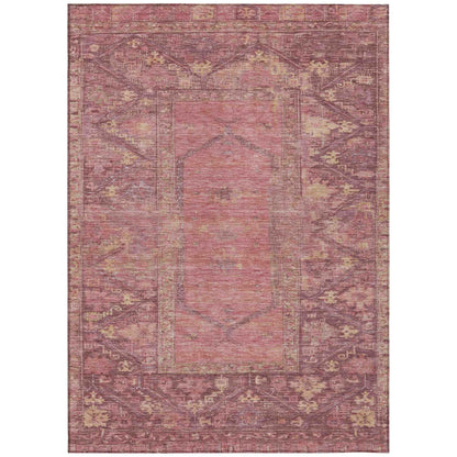 Haelaris Pink Washable Indoor-Outdoor Rug