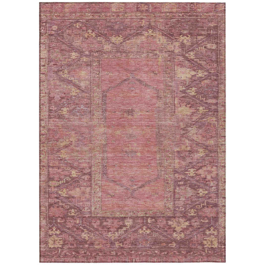 Haelaris Pink Washable Indoor-Outdoor Rug