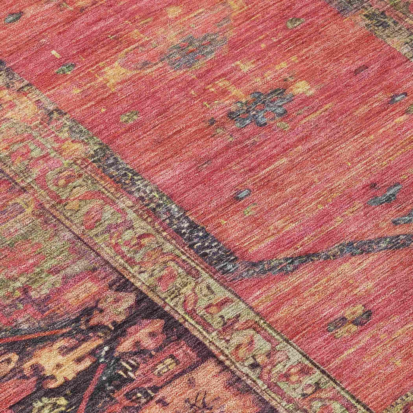 Haelaris Salmon Washable Indoor-Outdoor Rug