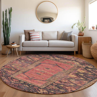 Haelaris Salmon Washable Indoor-Outdoor Rug