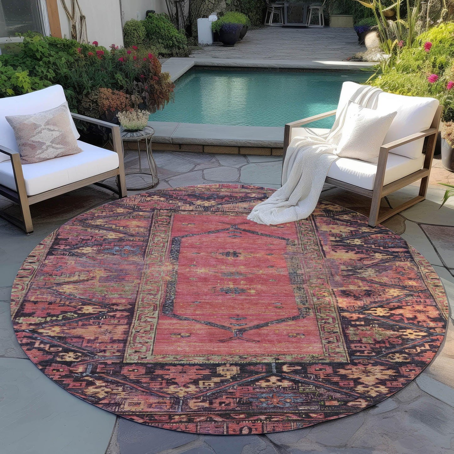 Haelaris Salmon Washable Indoor-Outdoor Rug
