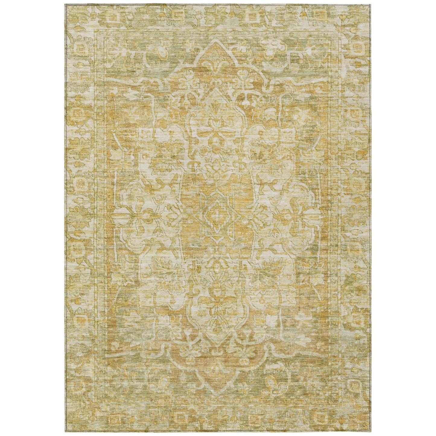 Haelas Brown Washable Indoor-Outdoor Rug