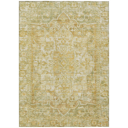 Haelas Brown Washable Indoor-Outdoor Rug