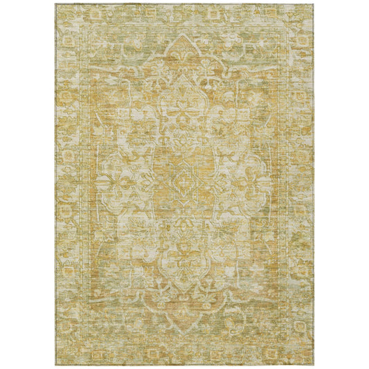 Haelas Brown Washable Indoor-Outdoor Rug