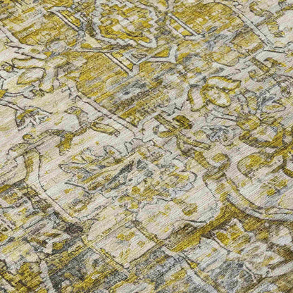 Haelas Gray Washable Indoor-Outdoor Rug