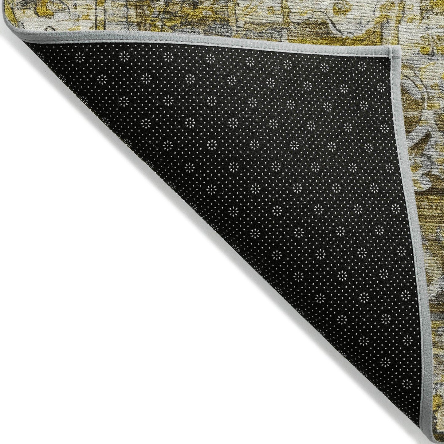 Haelas Gray Washable Indoor-Outdoor Rug