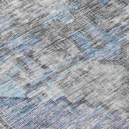 Haeleth Blue Washable Indoor-Outdoor Rug