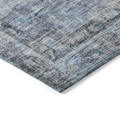 Haeleth Blue Washable Indoor-Outdoor Rug