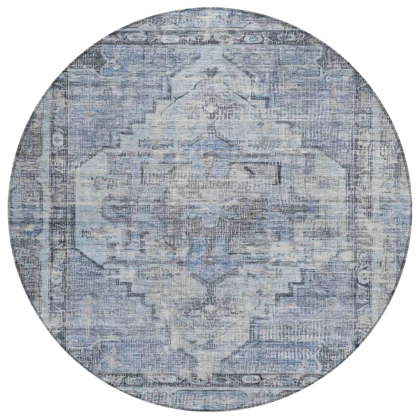 Haeleth Blue Washable Indoor-Outdoor Rug