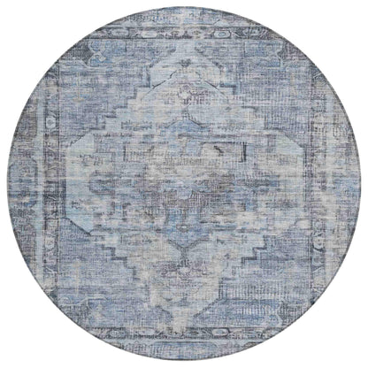 Haeleth Blue Washable Indoor-Outdoor Rug
