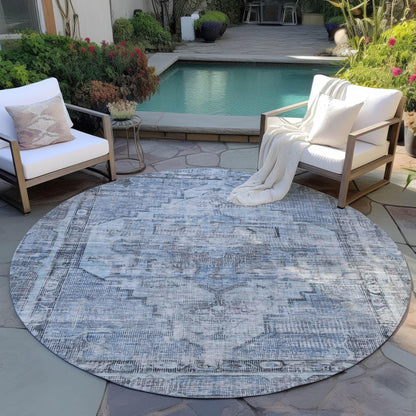 Haeleth Blue Washable Indoor-Outdoor Rug