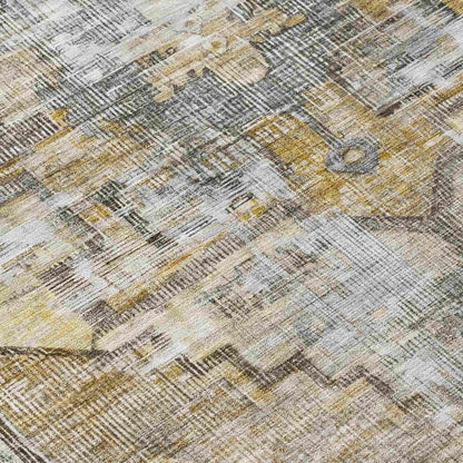 Haeleth Brown Washable Indoor-Outdoor Rug