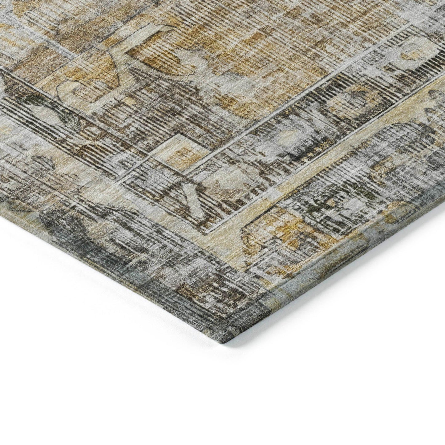 Haeleth Brown Washable Indoor-Outdoor Rug