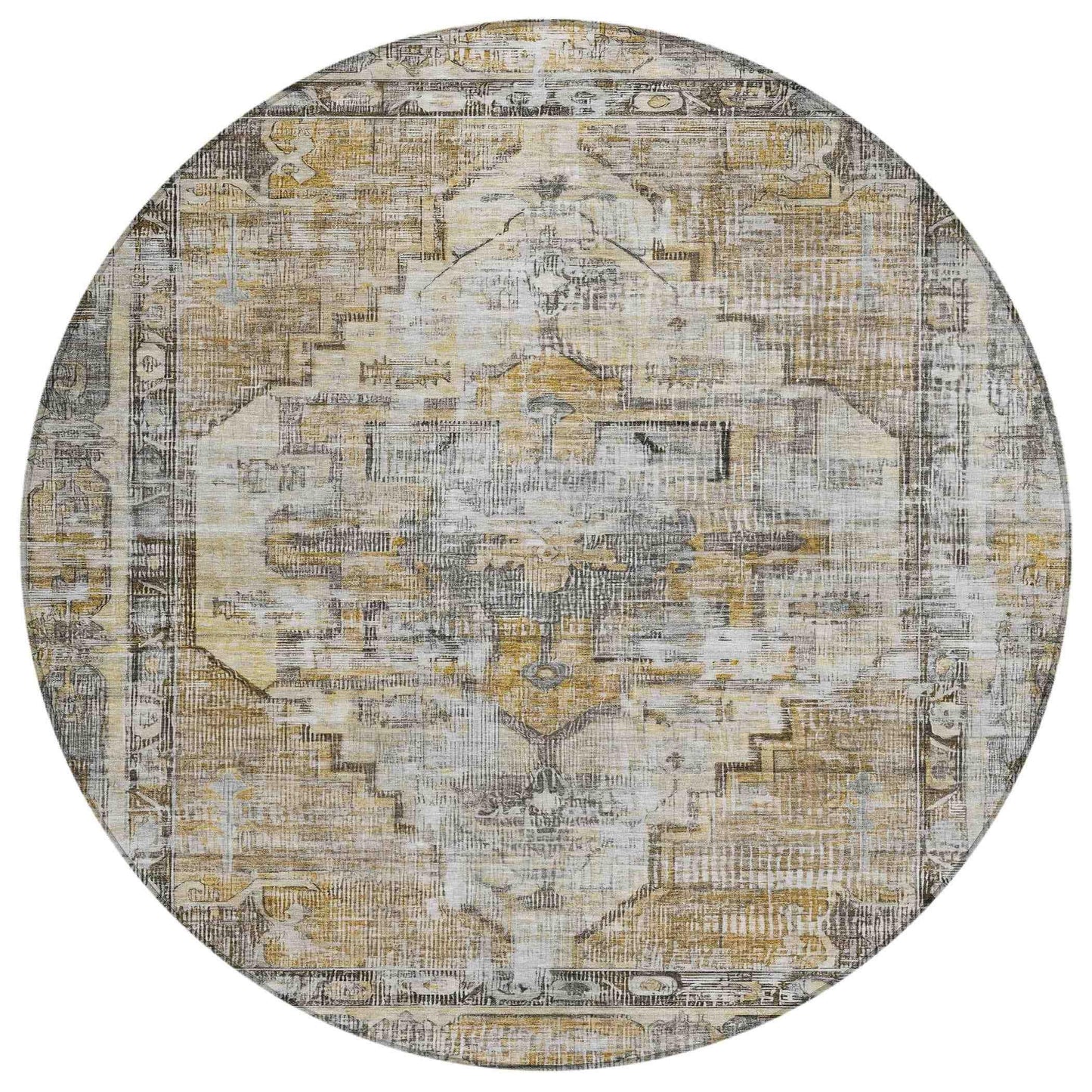 Haeleth Brown Washable Indoor-Outdoor Rug