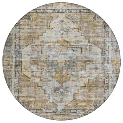 Haeleth Brown Washable Indoor-Outdoor Rug