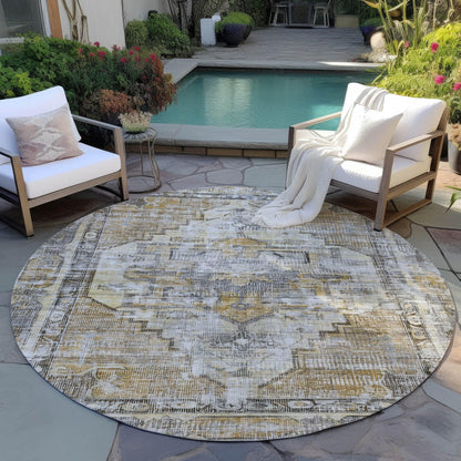 Haeleth Brown Washable Indoor-Outdoor Rug