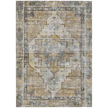 Haeleth Brown Washable Indoor-Outdoor Rug