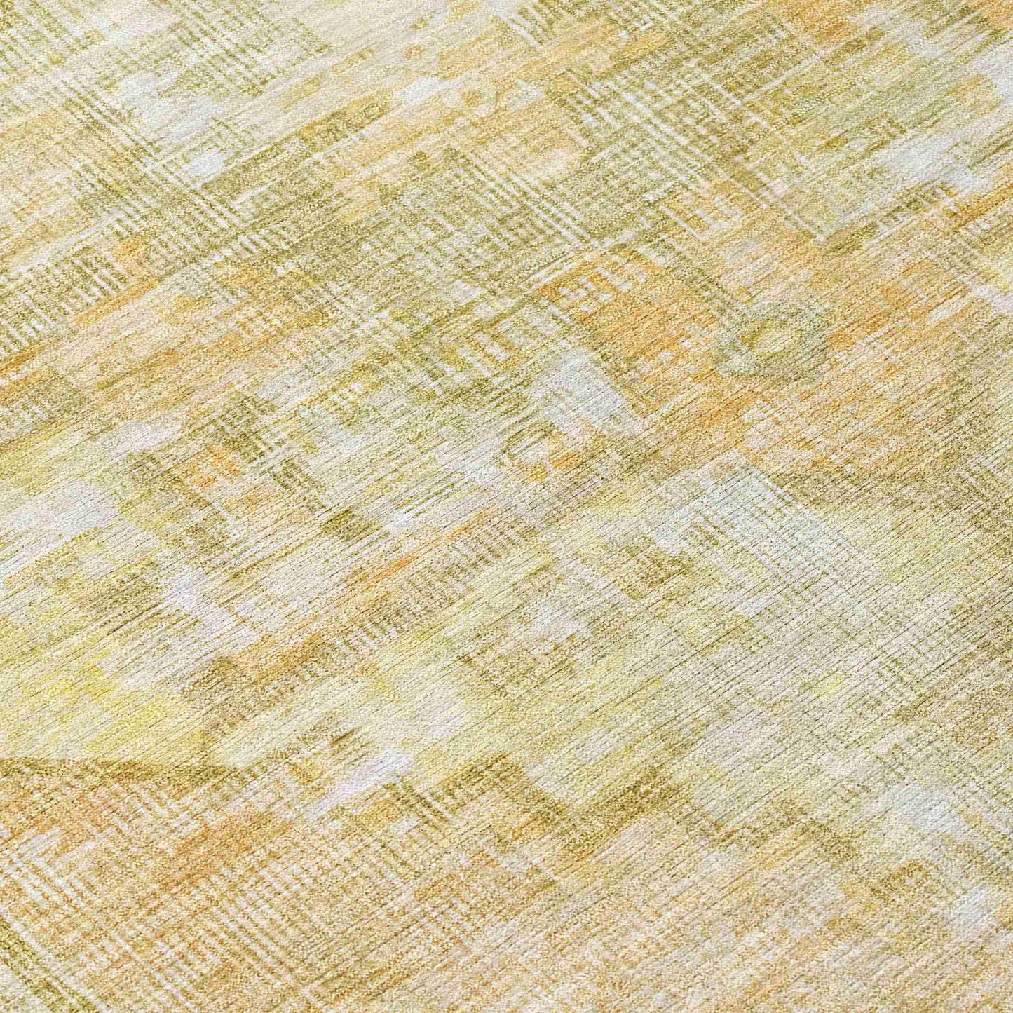 Haeleth Gold Washable Indoor-Outdoor Rug