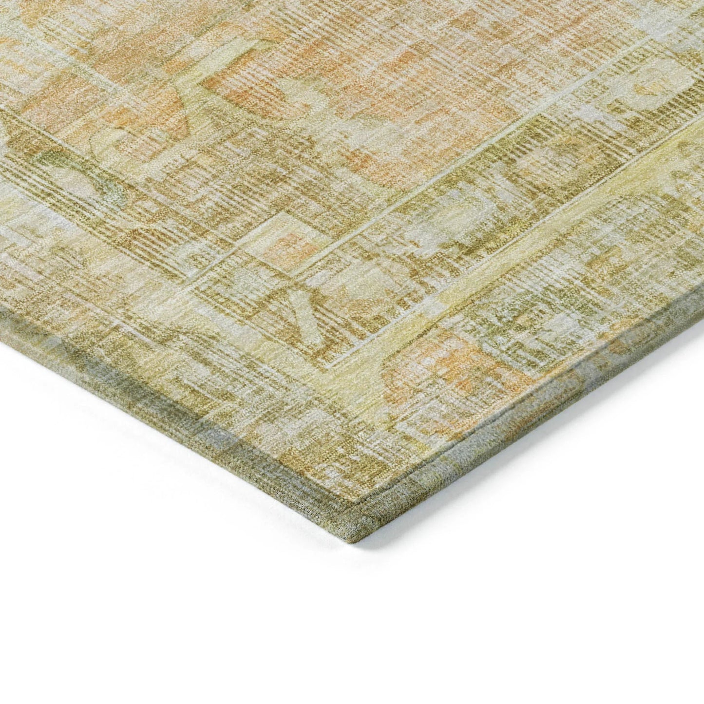 Haeleth Gold Washable Indoor-Outdoor Rug