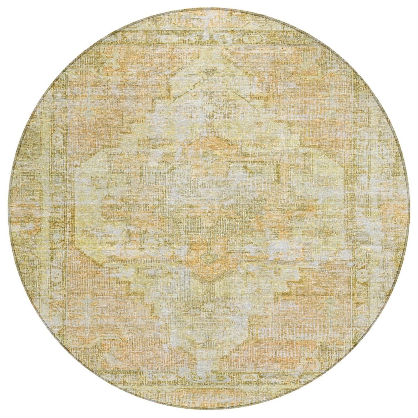 Haeleth Gold Washable Indoor-Outdoor Rug