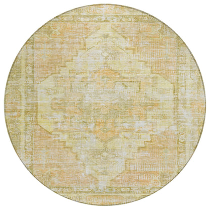 Haeleth Gold Washable Indoor-Outdoor Rug