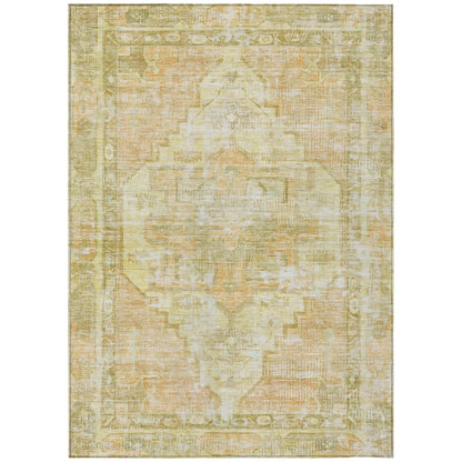 Haeleth Gold Washable Indoor-Outdoor Rug