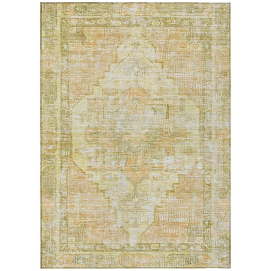 Haeleth Gold Washable Indoor-Outdoor Rug