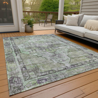 Haeleth Green Washable Indoor-Outdoor Rug