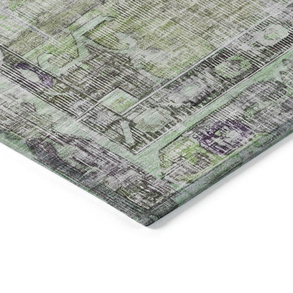 Haeleth Green Washable Indoor-Outdoor Rug