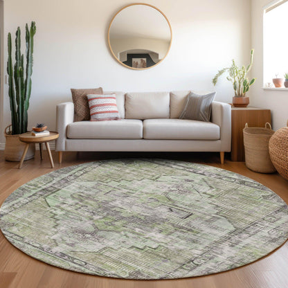 Haeleth Green Washable Indoor-Outdoor Rug