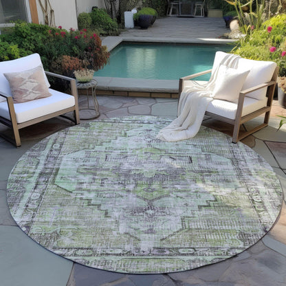 Haeleth Green Washable Indoor-Outdoor Rug