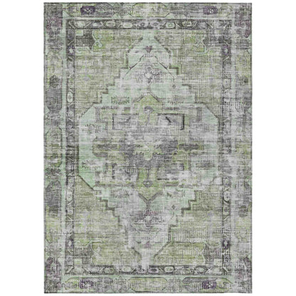 Haeleth Green Washable Indoor-Outdoor Rug