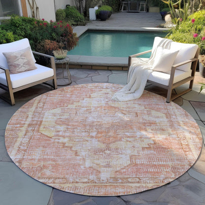 Haeleth Orange Washable Indoor-Outdoor Rug