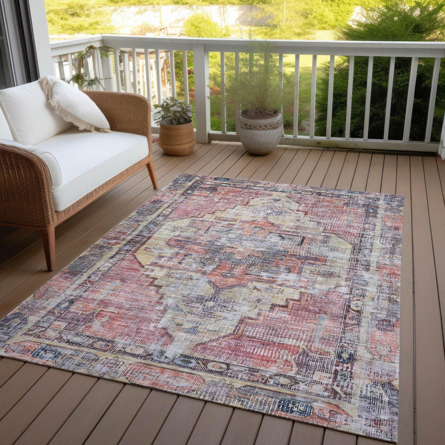 Haeleth Paprika Washable Indoor-Outdoor Rug