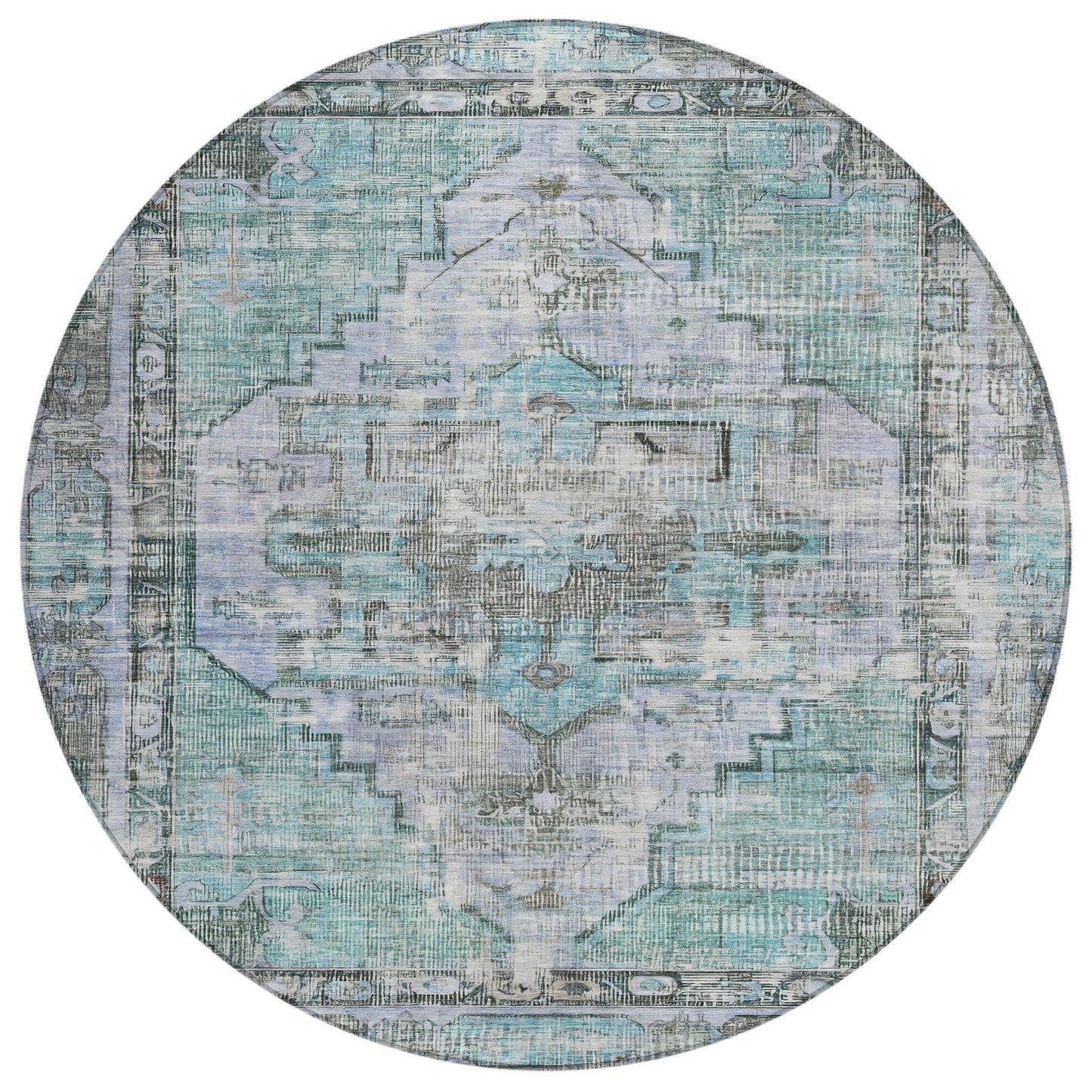 Haeleth Teal Washable Indoor-Outdoor Rug