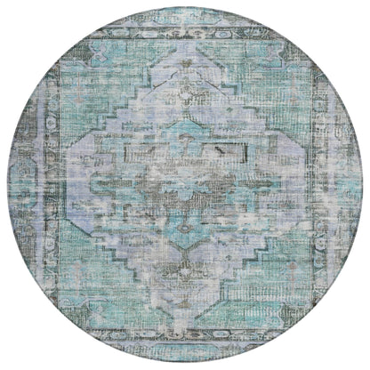 Haeleth Teal Washable Indoor-Outdoor Rug