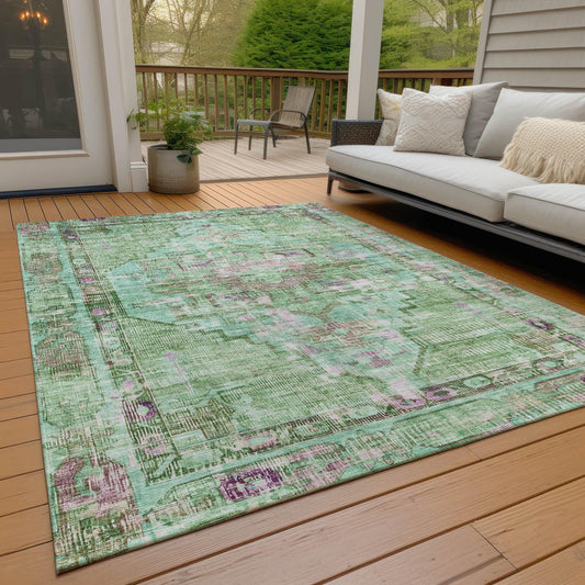 Haelien Aloe Washable Indoor-Outdoor Rug