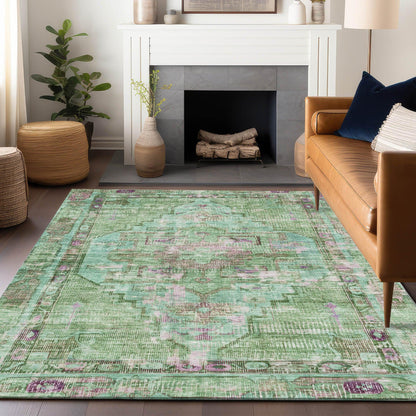 Haelien Aloe Washable Indoor-Outdoor Rug