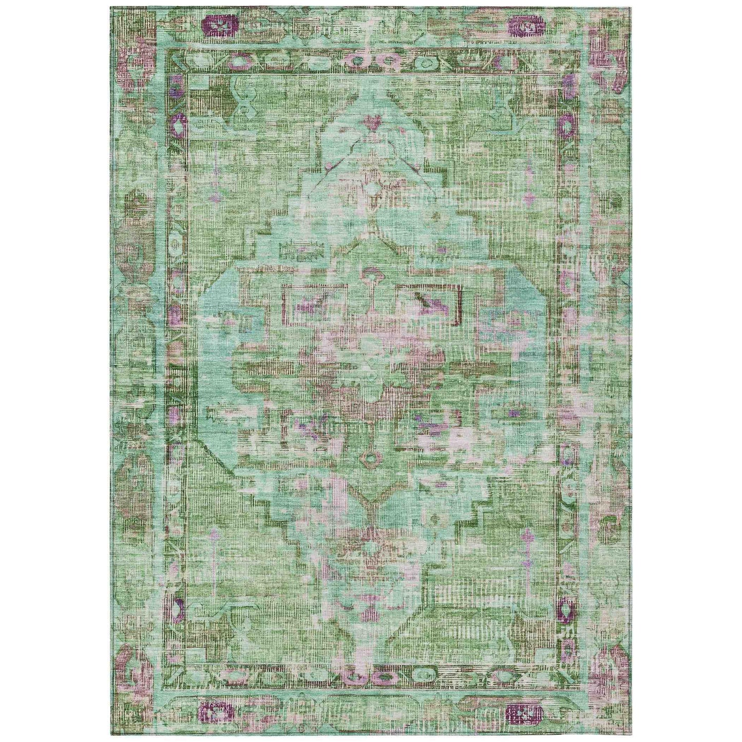 Haelien Aloe Washable Indoor-Outdoor Rug
