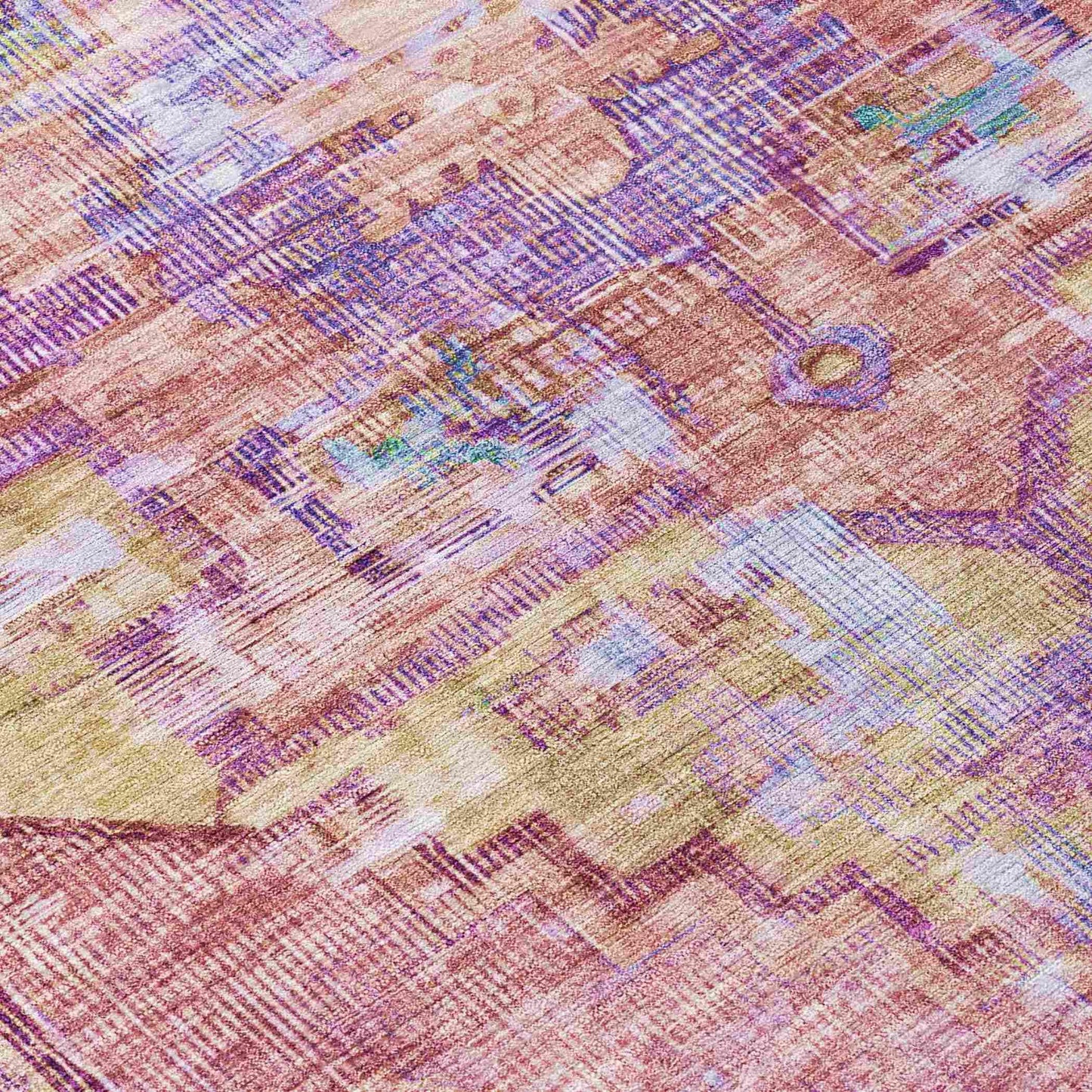 Haelien Pink Washable Indoor-Outdoor Rug