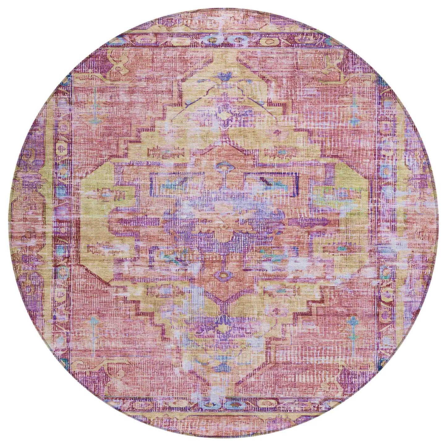 Haelien Pink Washable Indoor-Outdoor Rug