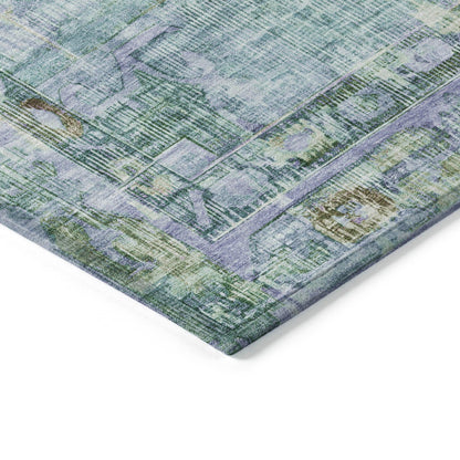 Haelien Teal Washable Indoor-Outdoor Rug