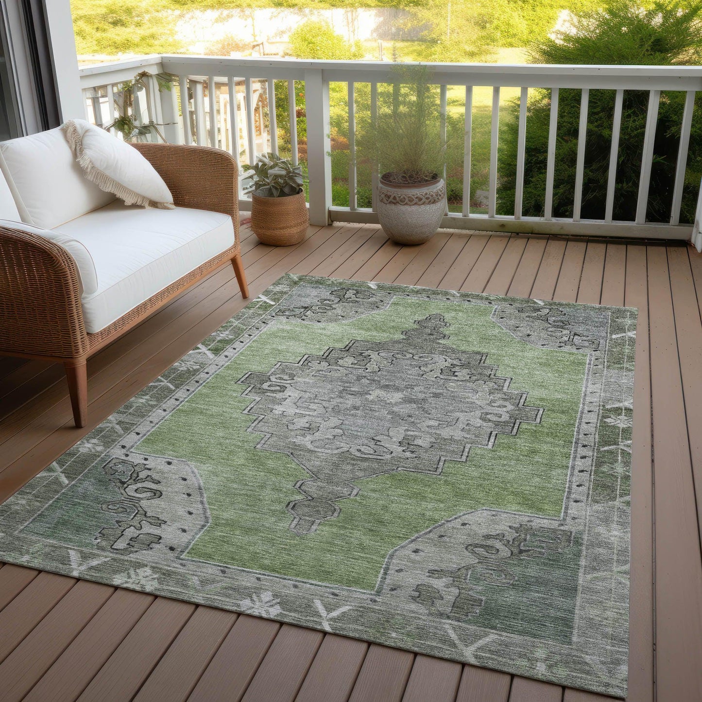 Haelion Aloe Washable Indoor-Outdoor Rug