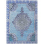 Haelion Blue Washable Indoor-Outdoor Rug