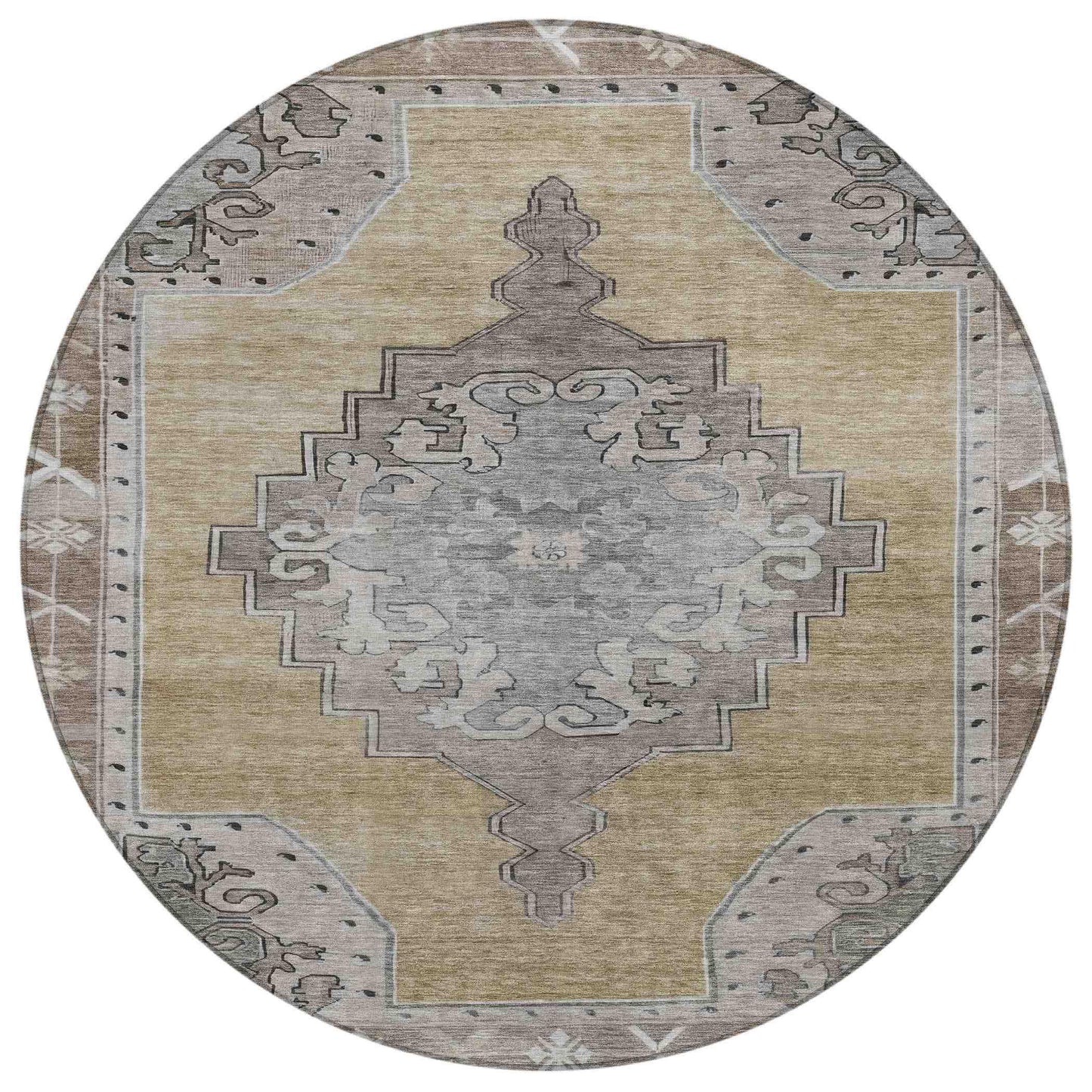 Haelion Brown Washable Indoor-Outdoor Rug