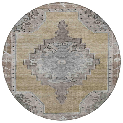 Haelion Brown Washable Indoor-Outdoor Rug