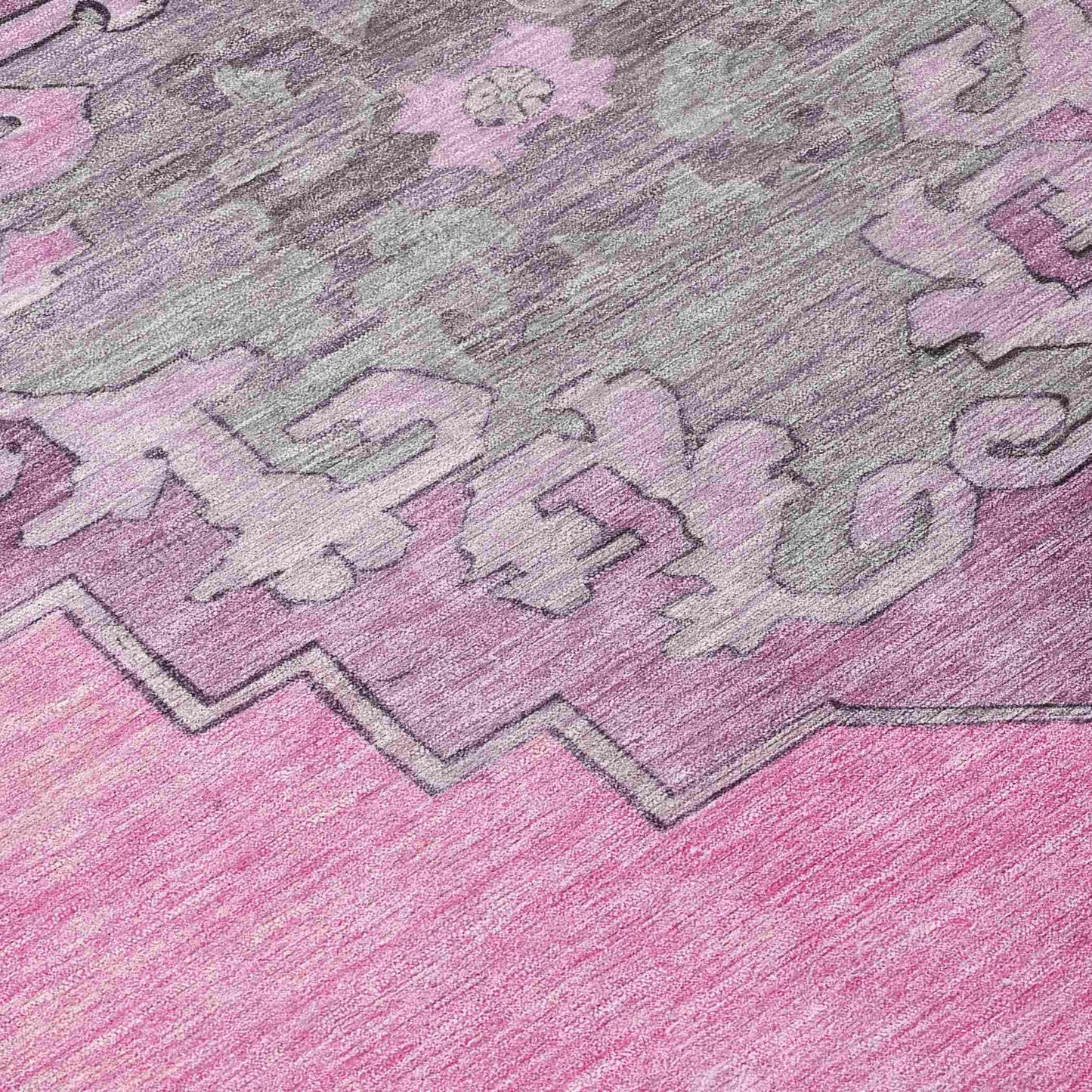 Haelion Pink Washable Indoor-Outdoor Rug